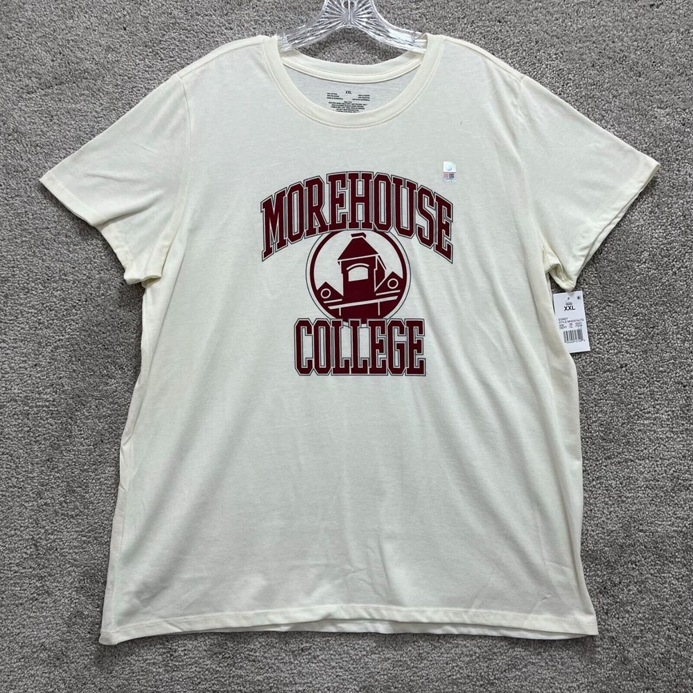 Egret Morehouse College T-Shirt‎ Women's XXL White   Crew Neck Short Sleeve New